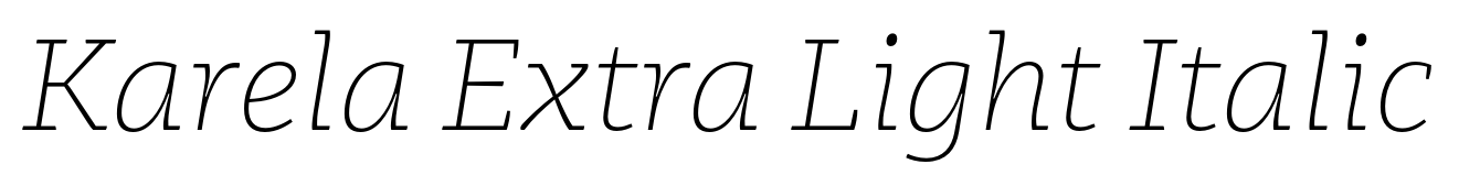 Karela Extra Light Italic